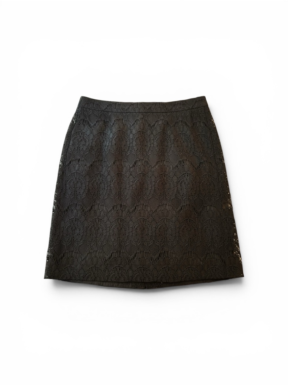 J. Crew Black Lace Pencil Skirt